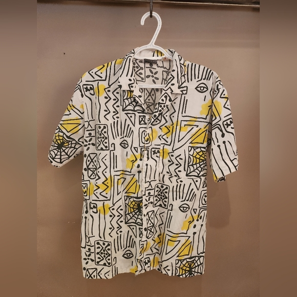 RARE Vintage Avant Garde Cuban Collared Party Shirt By Expresso - Picture 3 of 8